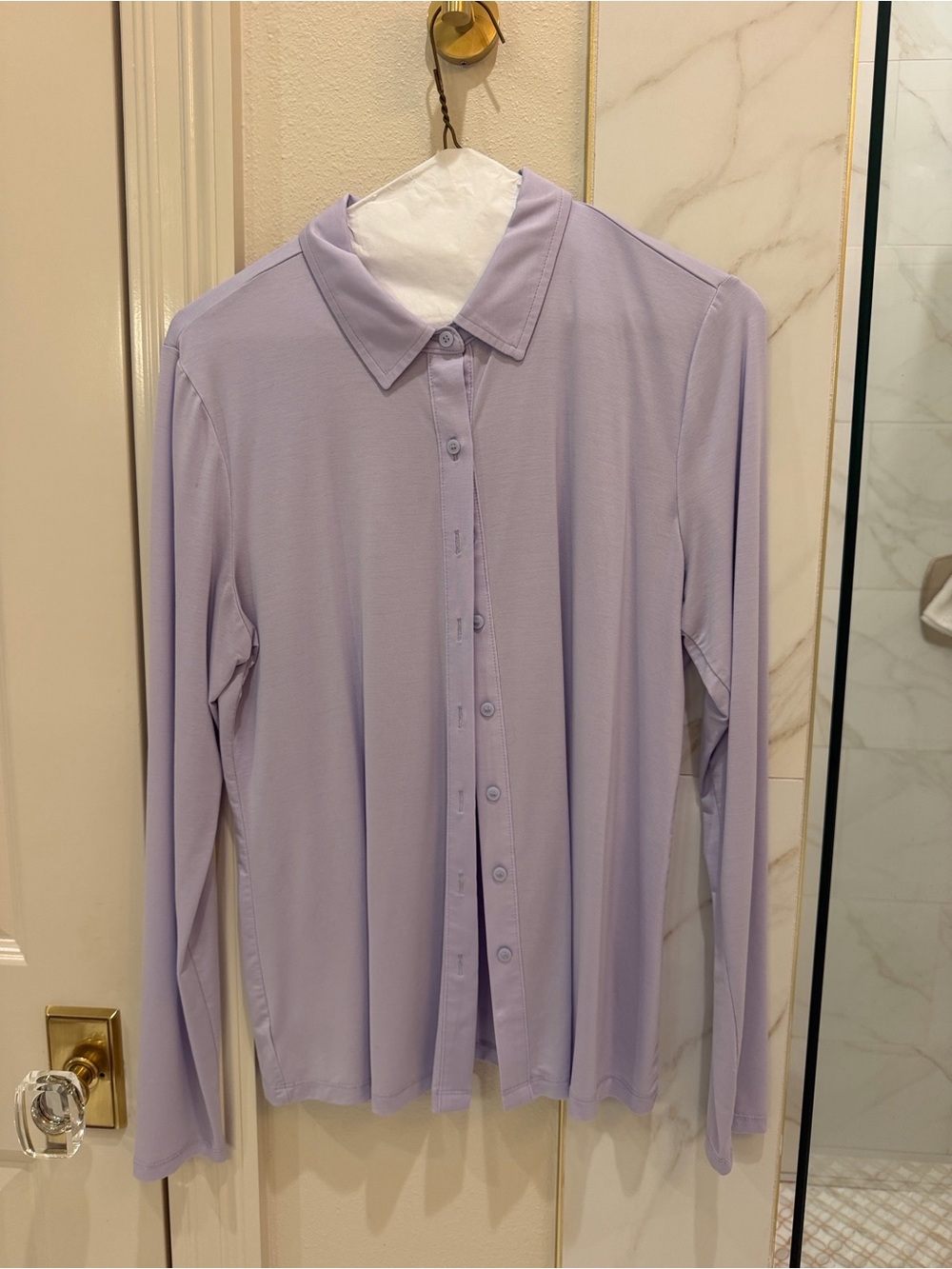 LOFT  Lavender Long-Sleeve Button-Down Shirt